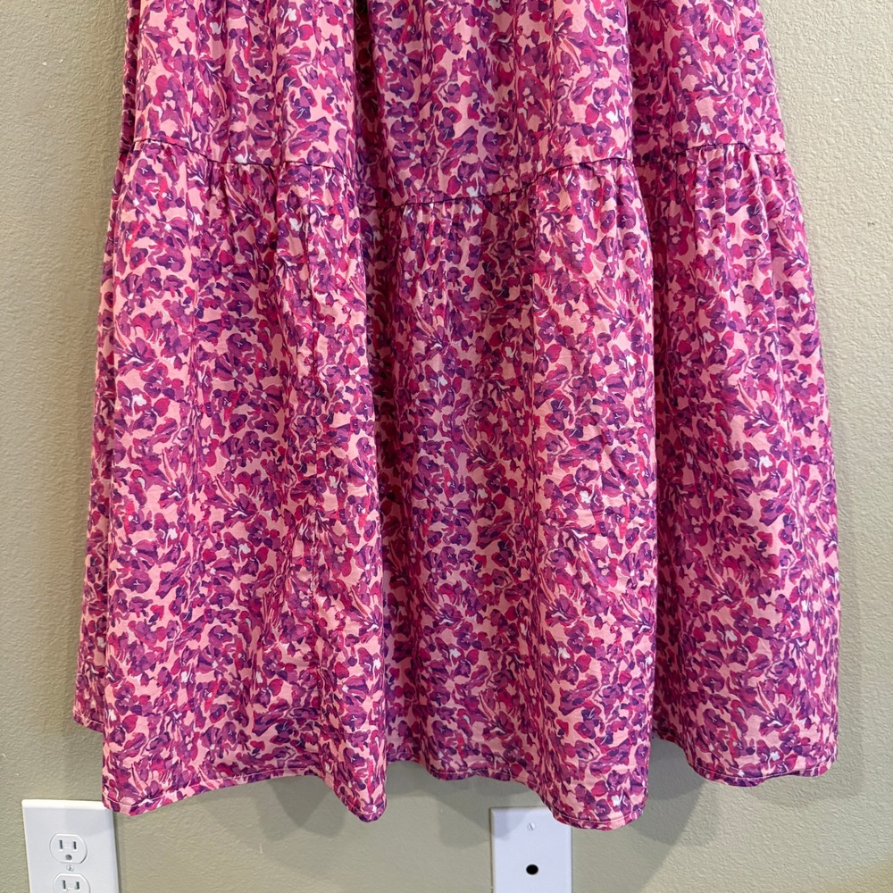 Hyacinth House Estella Midi Dress Women L Pink Floral Puff Sleeve Cottagecore - Picture 4 of 16